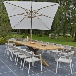 Parasol déporté écrue 3x3 m poseidon