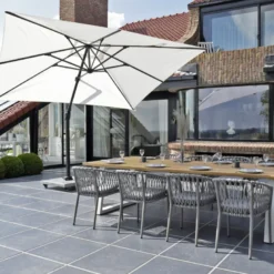 Parasol déporté écrue 4x3 m poseidon