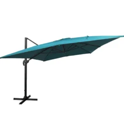 Parasol déporté molokai rectangulaire 3x4m bleu + housse