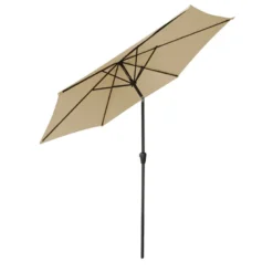 Parasol droit hapuna rond 2,70m de diamètre beige