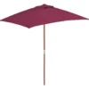 Parasol mobilier de jardin avec mât en 150 x 200 x 235 cm bois marron