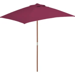 Parasol mobilier de jardin avec mât en 150 x 200 x 235 cm bois marron