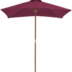 Parasol mobilier de jardin avec mât en 150 x 200 x 235 cm bois marron