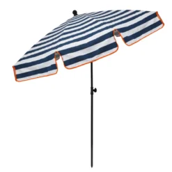 Parasol rayé bleu