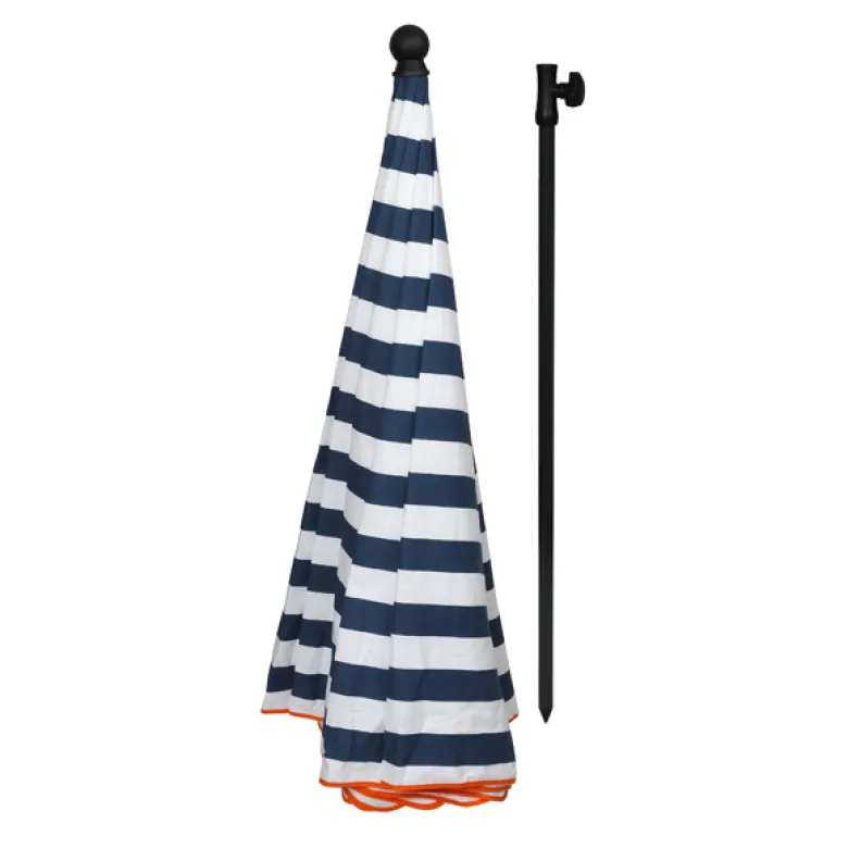 Parasol rayé bleu
