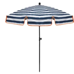 Parasol rayé bleu