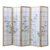 Paravent bois 5 pans bambou clair