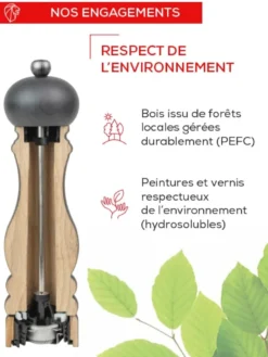 Paris moulin à poivre manuel en bois