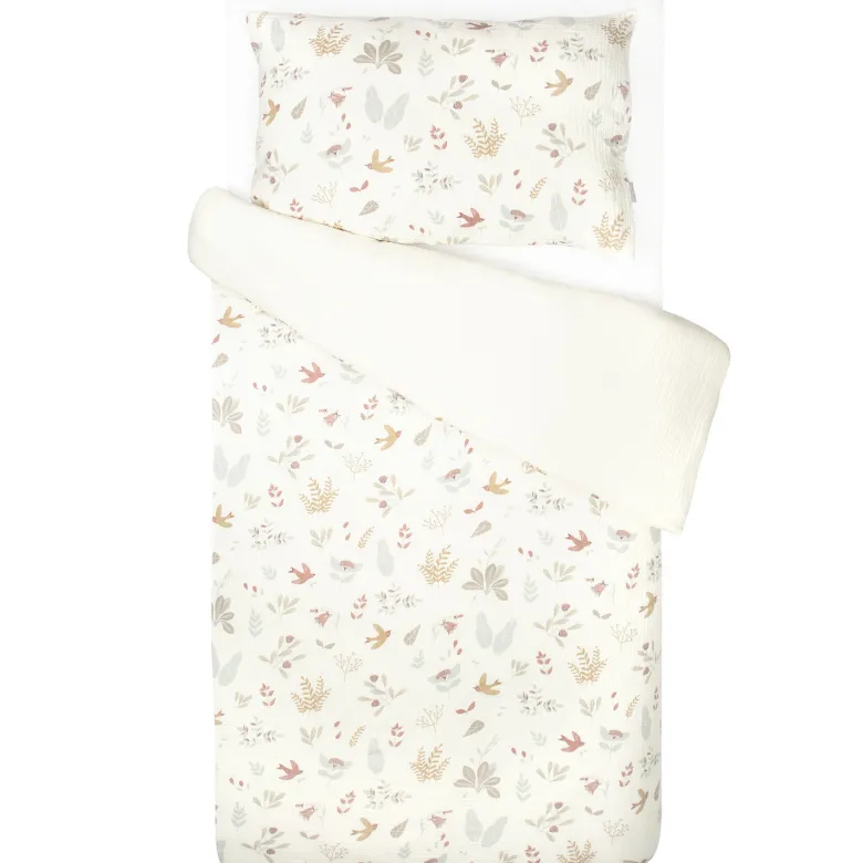 Parure de lit gaze coton réversible