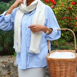 Pashmina cachemire beige amande