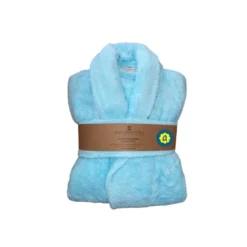 Peignoir en coton bio, coloris lagon, ta