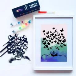 Peinture aux pochoirs débutant papillon