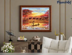 Peinture par numéro coucher de soleil .