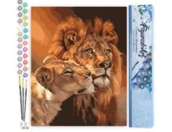 Peinture par numéro couple lion et .