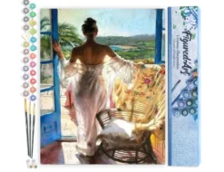 Peinture par numéro femme à sa fenêtre