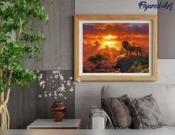 Peinture par numéro lion au coucher de .