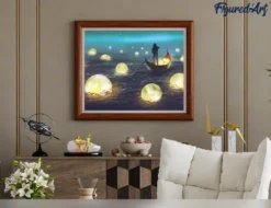 Peinture par numéro lumières sur le lac