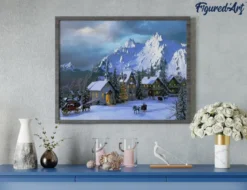 Peinture par numéro noël dans les alpes
