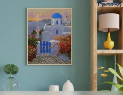 Peinture par numéro petit village grec
