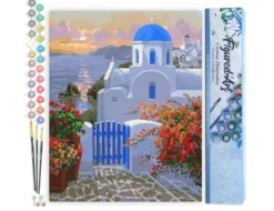 Peinture par numéro petit village grec