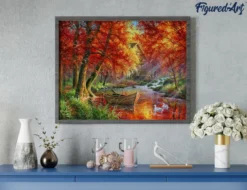 Peinture par numéro rivière d'automne .