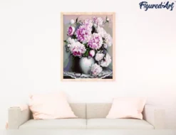 Peinture par numéro vase de pivoines