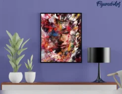 Peinture par numéro visage féminin .