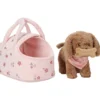 Peluche chien avec sac de transport jackie