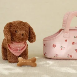 Peluche chien avec sac de transport jackie