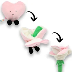 Peluche flipetz 2 en 1 cœur et fleur Flipetz Rose