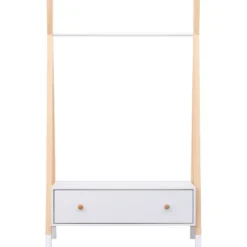 Penderie pour enfant bois et blanche avec tiroir lou
