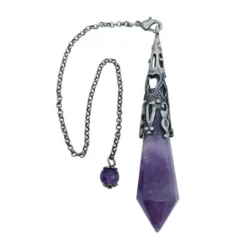 Pendule améthyste métal design witch