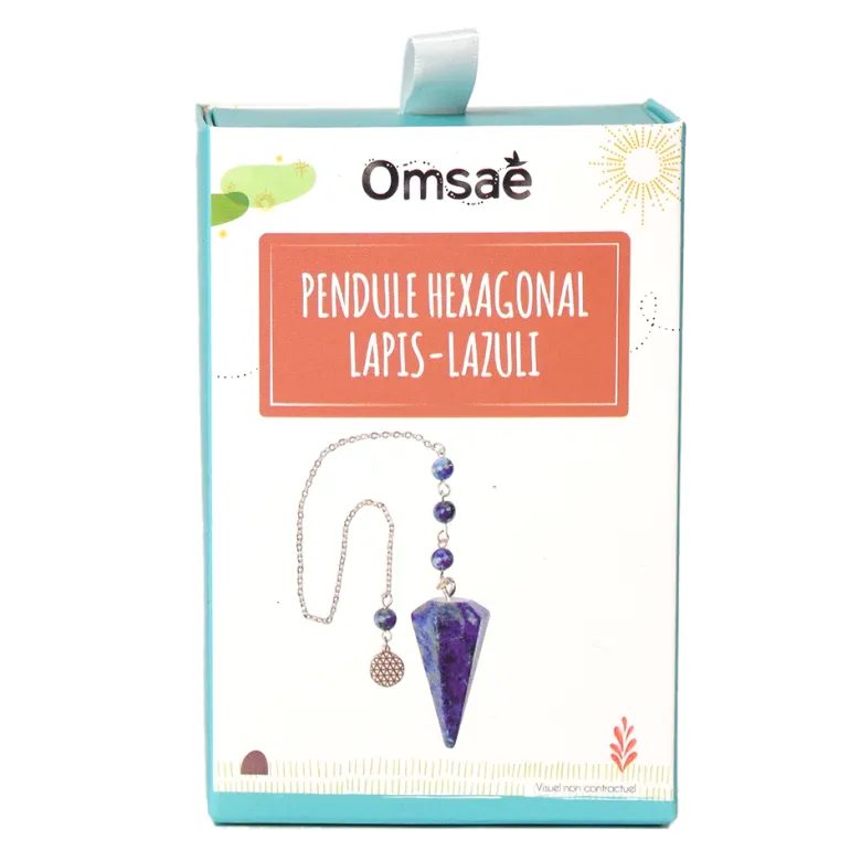 Pendule hexagonal lapis lazulli fleur