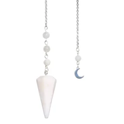 Pendule hexagonal pierre de lune et lune