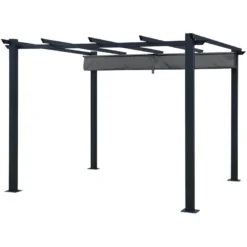 Pergola autoportante 3 × 3m cassis grise - structure aluminium