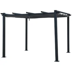 Pergola autoportante 3 × 3m cassis grise - structure aluminium