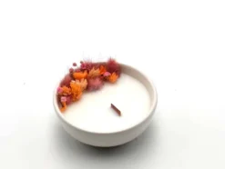Petite bougie fleurs séchées chance