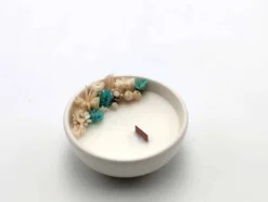 Petite bougie fleurs séchées polynésie