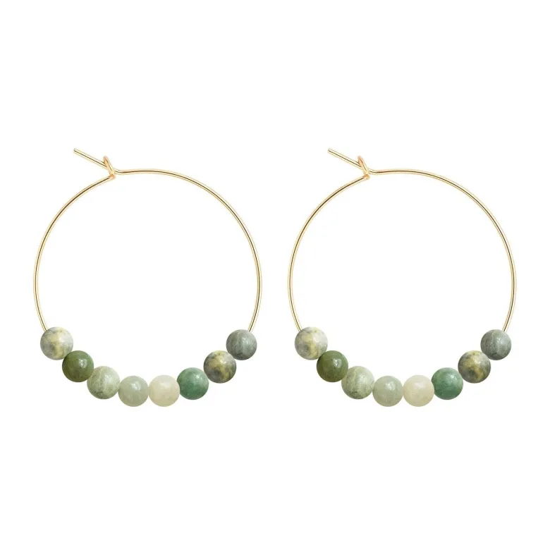 Petites créoles jade & or