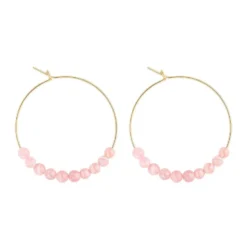 Petites créoles rhodochrosite & or
