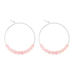 Petites créoles rhodochrosite & argent