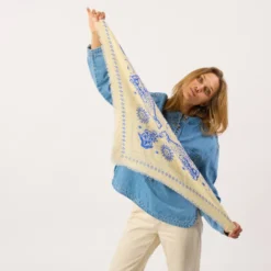 Petit foulard en laine alice ivoire Ivoire