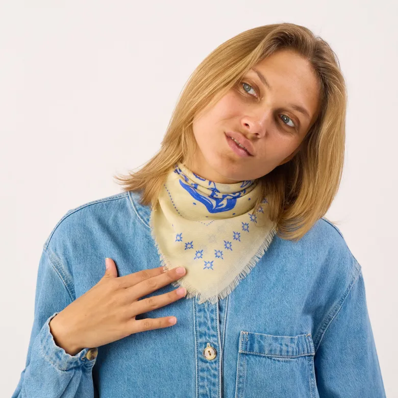 Petit foulard en laine alice ivoire Ivoire