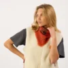 Petit foulard en laine sacha rouge Brique