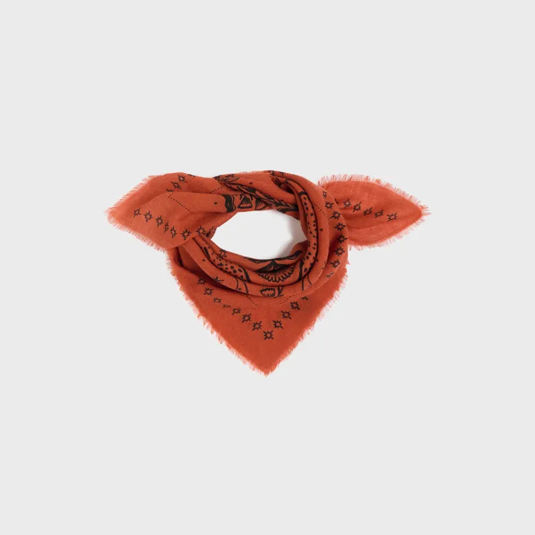 Petit foulard en laine sacha rouge Brique