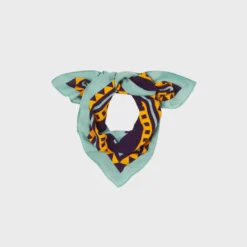 Petit foulard femme en coton paola violet Bleu clair