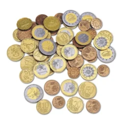100 pièces de monnaie en euros