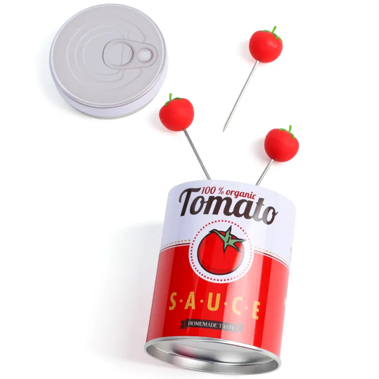 Pics apéritif tomates cerises et leur boîte Pop Art