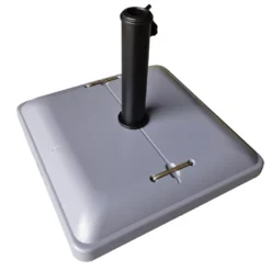 Pied de parasol carré en ciment gris 50 kg basalta