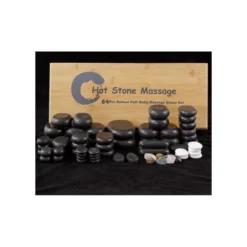 64 pierres de massage en basalte